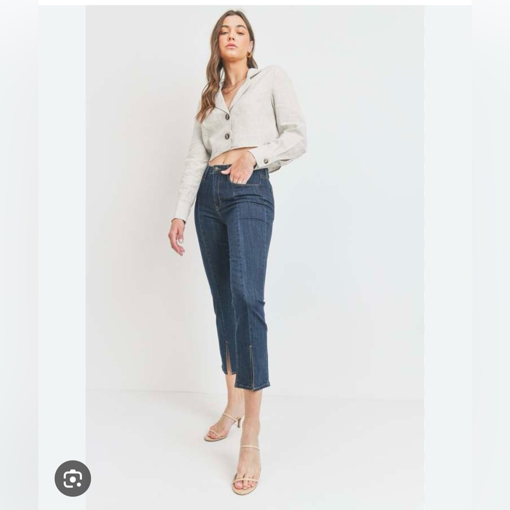 Just Black size 27 women’s front slit‎ slim blue jeans